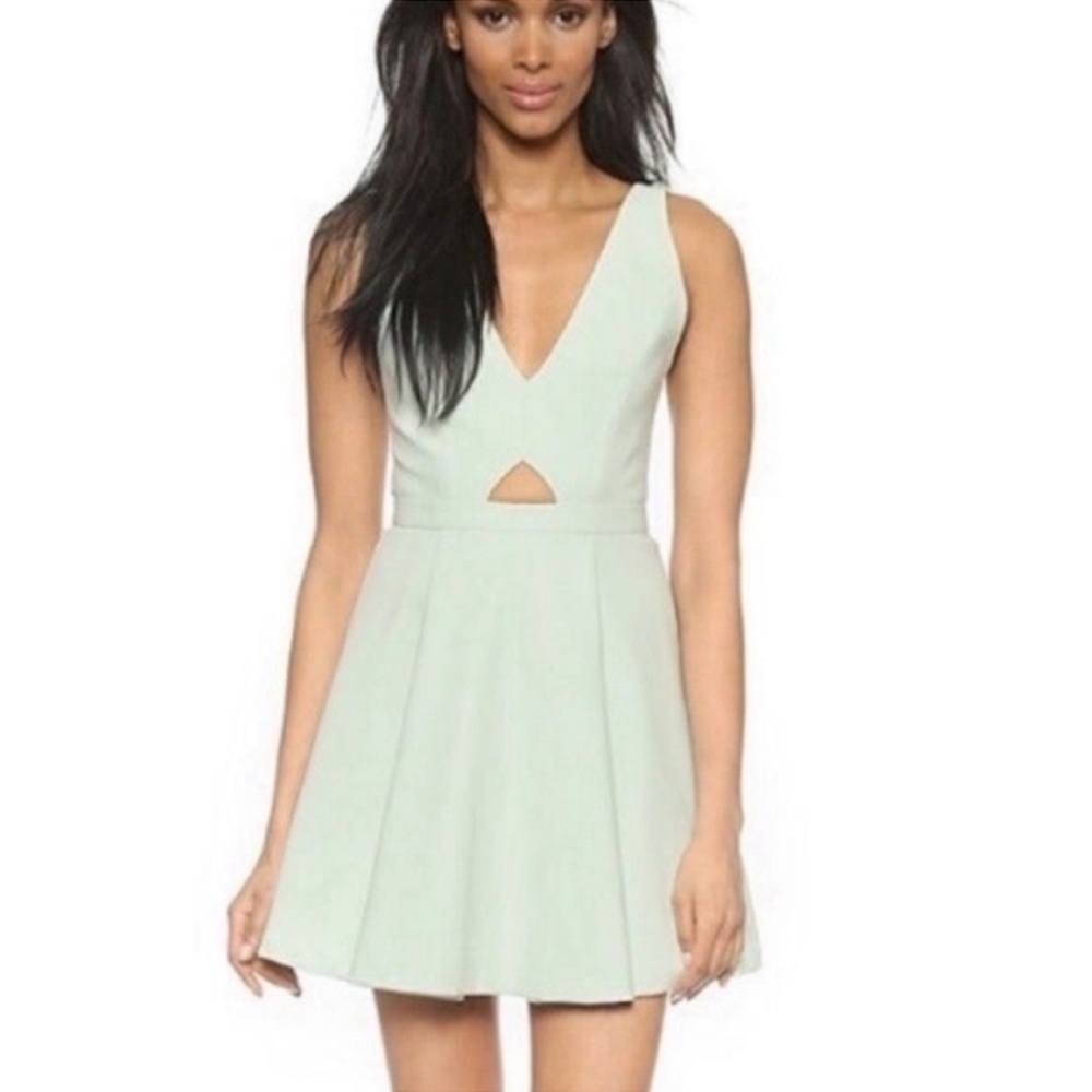Alice + Olivia Nina Cutout Fit & Flare Mint Green Dress NWT Sz 6